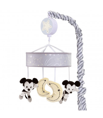 Lambs and Ivy Disney Baby Mickey Mouse Musical Baby Crib Mobile, Gray/Yellow