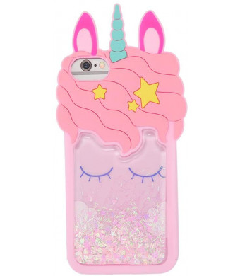 Quicksand Unicorn iPod Touch 7(2019)/Touch 5/Touch 6 Case,Awin 3D Cute Unicorn Dynamic Liquid Bling Glitter Soft Silicone Rubber Case for iPod Touch 5/Touch 6/iPod Touch 7(2019)(Quicksand Unicorn)