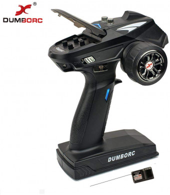 DUMBORC-X6 2.4Ghz 6 Channel RC Transmitter with Gyro Inside Receiver Low Power Alarm and Out of Control Protections Radio Controller for Remote Car/Boat/Tank Mixed Mode Remote Controller