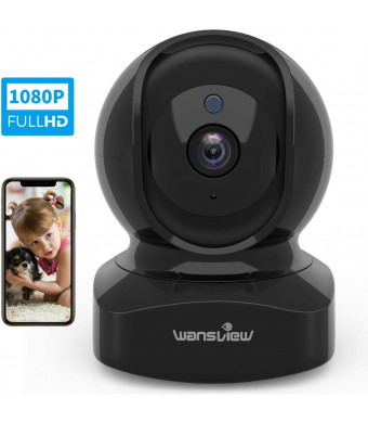 Wansview Wireless Security Camera, IP Camera 1080P HD, WiFi Home Indoor Camera for Baby/Pet/Nanny, Motion Detection, 2 Way Audio Night Vision, Works with Alexa, with TF Card Slot and Cloud