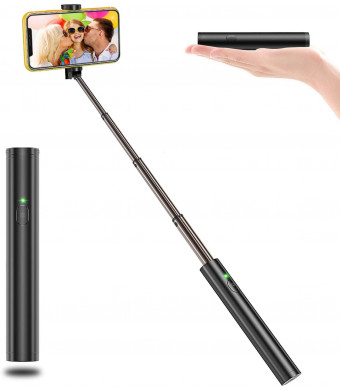 Vproof Selfie Stick Bluetooth, Lightweight Aluminum All in One Extendable Selfie Sticks Compact Design for iPhone 11 Pro Max/11 Pro/11/XS/XS Max/XR/X/8/8 Plus/7/6s/6, Galaxy S10/S9/S8/S7/S6/Note, More