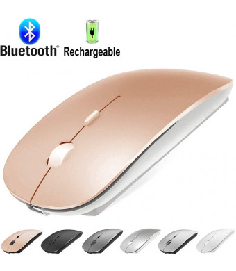 Bluetooth Mouse for MacBook pro/MacBook air/Laptop/iMac/ipad, Wireless Mouse for MacBook pro MacBook Air/iMac/Laptop/Notebook/pc(Bluetooth Mouse/Rose Gold)