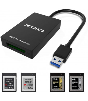 Upgraded VersionCateck XQD Card Reader, 5Gpbs Super Speed USB 3.0 xqd memory card reader, Compatible with Sony G/M Series USB Mark XQD Card, Lexar 2933x/1400x USB Mark XQD Card, Support Windows/Mac