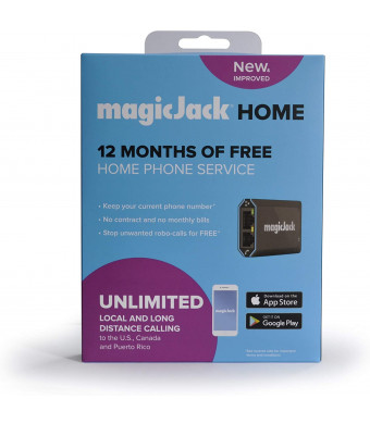 magicJackHome 2019 VOIP Phone Adapter Portable Home and On-The-Go Digital Phone Service. Unlimited Local and Long Distance Calls to US and Canada. NO Monthly Bill. Stay Connected During The Unexpected