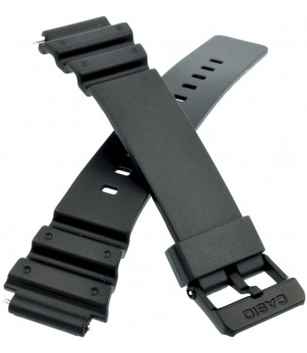 Genuine Replacement for Watch Band 17mm Black Rubber Strap Casio #10393907 MRW-200H-1B2V MRW-200H-1BV MRW-200H-1EV MRW-200H-2B2V MRW-200H-2BV MRW-200H-3BV MRW-200H-4BV MRW-200H-4CV MRW-200H-7BV