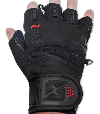 skott 2019 Evo 2 Weightlifting Gloves with Integrated Wrist Wrap Support-Double Stitching for Extra Durability-Get Ripped with The Best Body Building Fitness and Exercise Accessories