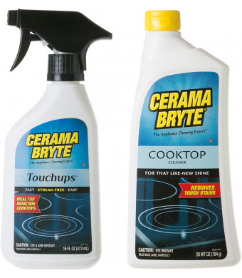 Cerama Bryte Glass-Ceramic Cooktop Cleaning Combo - Cooktop Cleaner (28 oz), with Touchups Spray (16 oz)