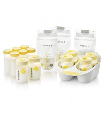 Medela Breast Milk Storage Solution Set, Breastfeeding Supplies and Containers, Breastmilk Organizer, Made Without BPA