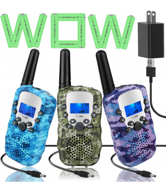 Topsung 3 Walkie Talkies for Kids Adults Rechargeable Walkie Talkie Two Way Radio with ChargerIdea Kids Toys for 3 4 5 6 7 8 9 10 11 12 Year Old Girl Boy Gifts