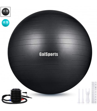 GalSports Exercise Ball (45cm-75cm), Anti-Burst Yoga Ball Chair with Quick Pump, Stability Fitness Ball for Birthing and Core Strength Training and Physical Therapy