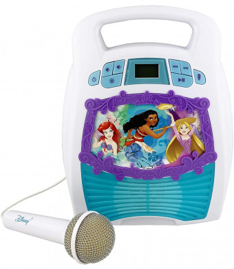 Disney Princess Bluetooth Portable MP3 Karaoke Machine Player Light Show Store Hours of Music built in Memory Sing Along using Real Working Microphone Usb Port Expand Content, Disney Multi Princess