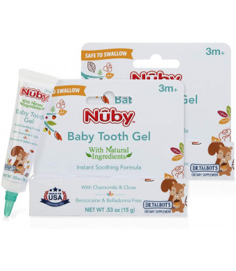 Dr. Talbot's Natural Baby Tooth Gel for Sore Gums, 2 Pack, 1.06 Oz, benzocaine Free, Belladonna Free