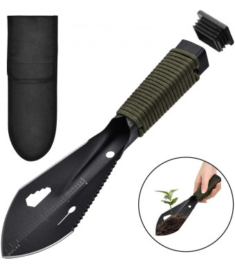 Yeacool Backpacking Trowel, Mini Survival Shovel Lightweight,Small Camping Multitool with Carrying Pouch for Hiking Digging Outdoor Gardening