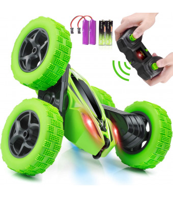 Remote Control Car, ORRENTE RC Cars Stunt Car Toy, 4WD 2.4Ghz Double Sided 360 Rotating RC Car with Headlights, Kids Xmas Toy Cars for Boys/Girls