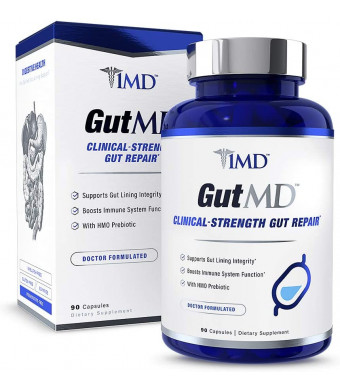 1MD GutMD - L-Glutamine and Prebiotic for Gut Integrity | Promote Digestive Tract Health | 90 Capsules