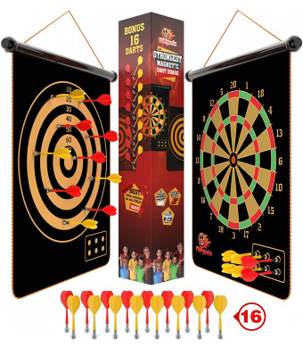 Fungenix, Magnetic Dart Board For Kids, Indoor Outdoor Darts Game, 12pcs Magnetic Darts, Double Sided Board Games Set, Best Toys Gifts For Teenage Age 5 6 7 8 9 10 11 12 13 14 15 16 Years Old Boys