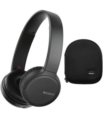 Sony WH-CH510 Wireless On-Ear Headphones, Black (WHCH510/B) with Knox Gear Hard-Shell Case Bundle (2 Items)