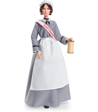 Barbie Inspiring Women Series Florence Nightingale Collectible Doll, Approx. 12-in, Wearing Nurse's Uniform, Apron and Cap with Doll Stand and Certificate of Authenticity