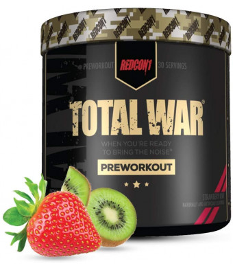 Redcon1 - Total War Preworkout Powder - Strawberry Kiwi - 30 Servings - Insane Energy, Laserlike Focus, Insane Endurance