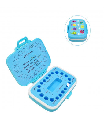 Baby Tooth Fairy Keepsake Box Kids Teeth Storage Box Tooth Holder Organizer with a Tweezers Kids Gift for Baby Shower Christmas Birthday Keep The Childhood Memory(Blue)