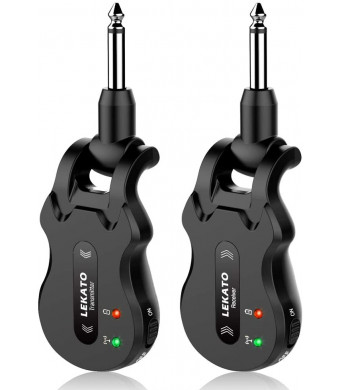 LEKATO 5.8Ghz Wireless Guitar System 4 Channels Audio Digital Guitar Transmitter Receiver 300 Feet Transmission Range