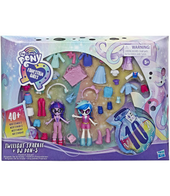 My Little Pony Equestria Girls Fashion Squad Twilight Sparkle and DJ Pon-3 Mini Doll Set Toy with Over 40 Fashion Accessories