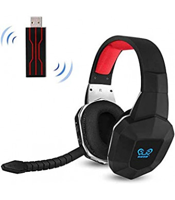 PS4 Wireless Gaming Headset USB for PC Computer Nintendo Switch PS4 Slim with Virtual 7.1 Surround Sound and Stereo Over Ear