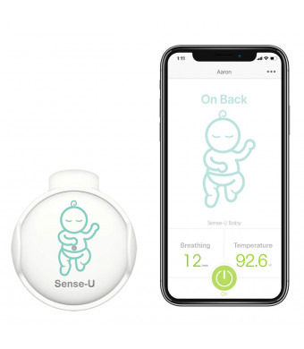 Sense-U Baby Monitor with Breathing Rollover Movement Temperature Sensors: Track Your Baby's Breathing, Rollover, Temperature (Green)