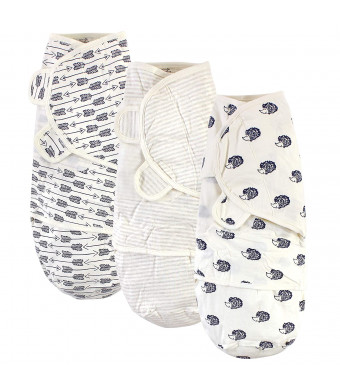 Touched by Nature Unisex Baby Organic Cotton Swaddle Wraps, Hedgehog, 0-3 Months