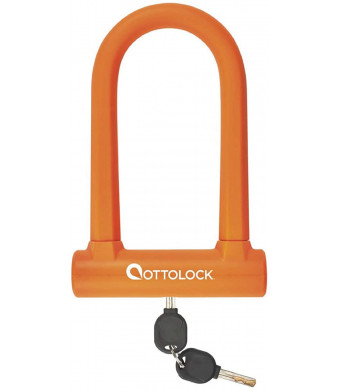 OTTOLOCK Sidekick Compact U-Lock | Lightweight Silicone-Coated Keyed Bike Lock | Anti-Theft Steel Bike Lock