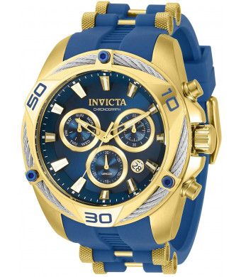 Invicta Men's Bolt Quartz Watch with Stainless Steel and Silicone Strap, Blue, 50 (Model: 31317)