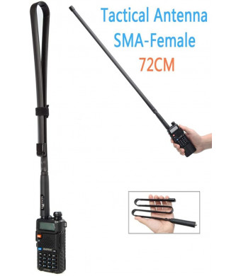 Foldable/Tactical Raido Antenna Walkie Talkies Dual Band UV VHF/UHF 144/430Mhz Antennas Two Way Radio Connector for Kenwood Baofeng UV-5R UV82 888S F8HP Retevis H777 Arcshell by WMM (29 inch/72 cm)