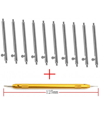 10PCS Compatible with Fitbit Versa 2 /Versa/Versa Lite Pins Quick Release Spring Bars Stainless Steel Watch Band Pins Diameter 1.5mm + Watchband Tool - 23mm (23mm - Fitbit Versa Spring Bars)