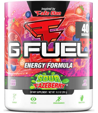 G Fuel Sour FaZeberry (40 Servings) Elite Energy and Endurance Formula 9.8 oz.