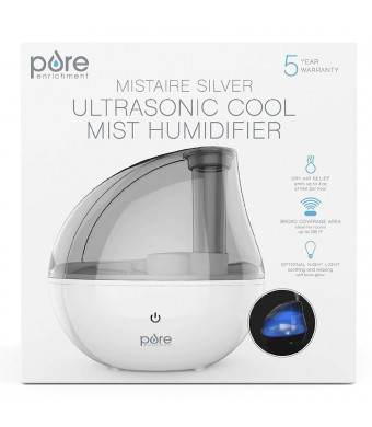 Pure Enrichment MistAire Silver Ultrasonic Cool Mist Humidifier