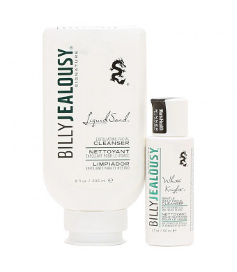 Billy Jealousy Duo Sampler Liquid Sand Gentle Exfoliator & White Knight Facial Cleanser