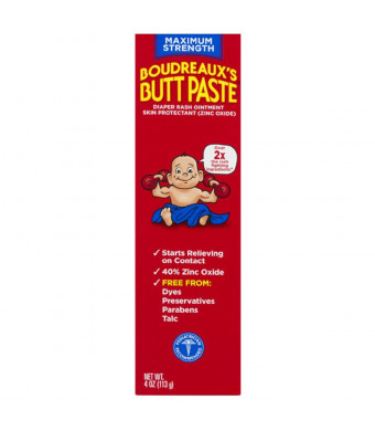 Boudreaux's Butt Paste Diaper Rash Ointment, Maximum Strength