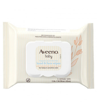 Aveeno Baby Hand & Face Cleansing Wipes, Oat Extract Fragrance-Free