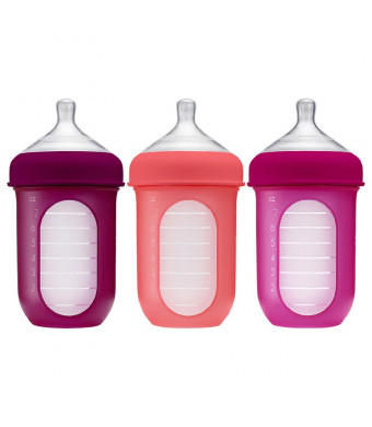 Boon Nursh Silicone Pouch Bottles Pink