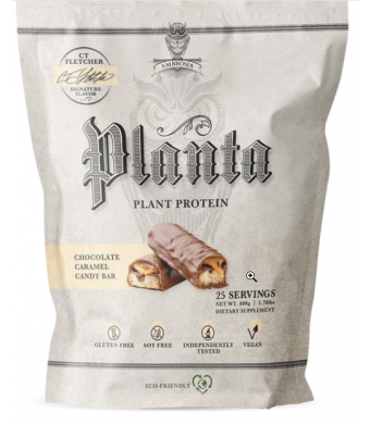 Ambrosia Planta - Premium Organic Plant-Based Protein | Vegan and Keto Friendly | Gourmet Flavors with No Bloating or Stomach Upset | Gluten and Soy Free | No Added Sugar | 25 Servings | Chocolate Caramel Candy Bar