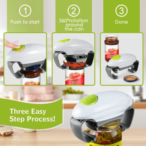 Higher Torque Electric Jar Opener Easy Unscrew Almost Size Lid with  Auto-Off, Powerful Bottle Opener for Arthritic Hands, Effortless Kitchen  Gadgets