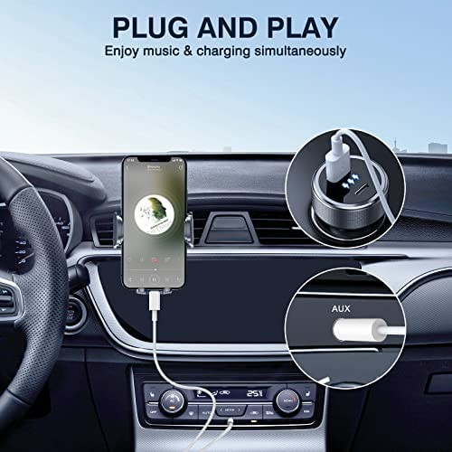 Aux Cord for iPhone, iSkey 2 in 1 3.5mm Aux Cable for Car with