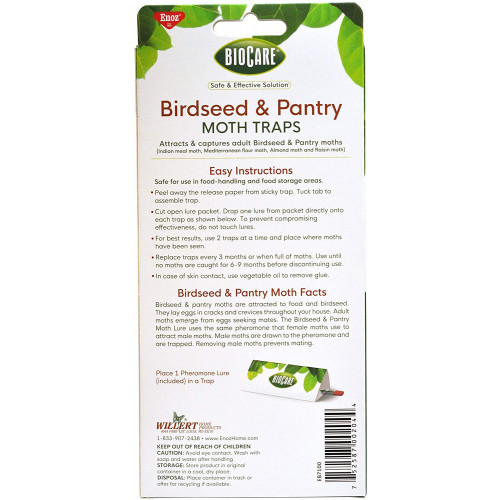 Enoz BioCare Birdseed & Pantry Moth Traps, Attracts and Kills Birdseed &  Pantry Moths, Non-Toxic, Pack of 2