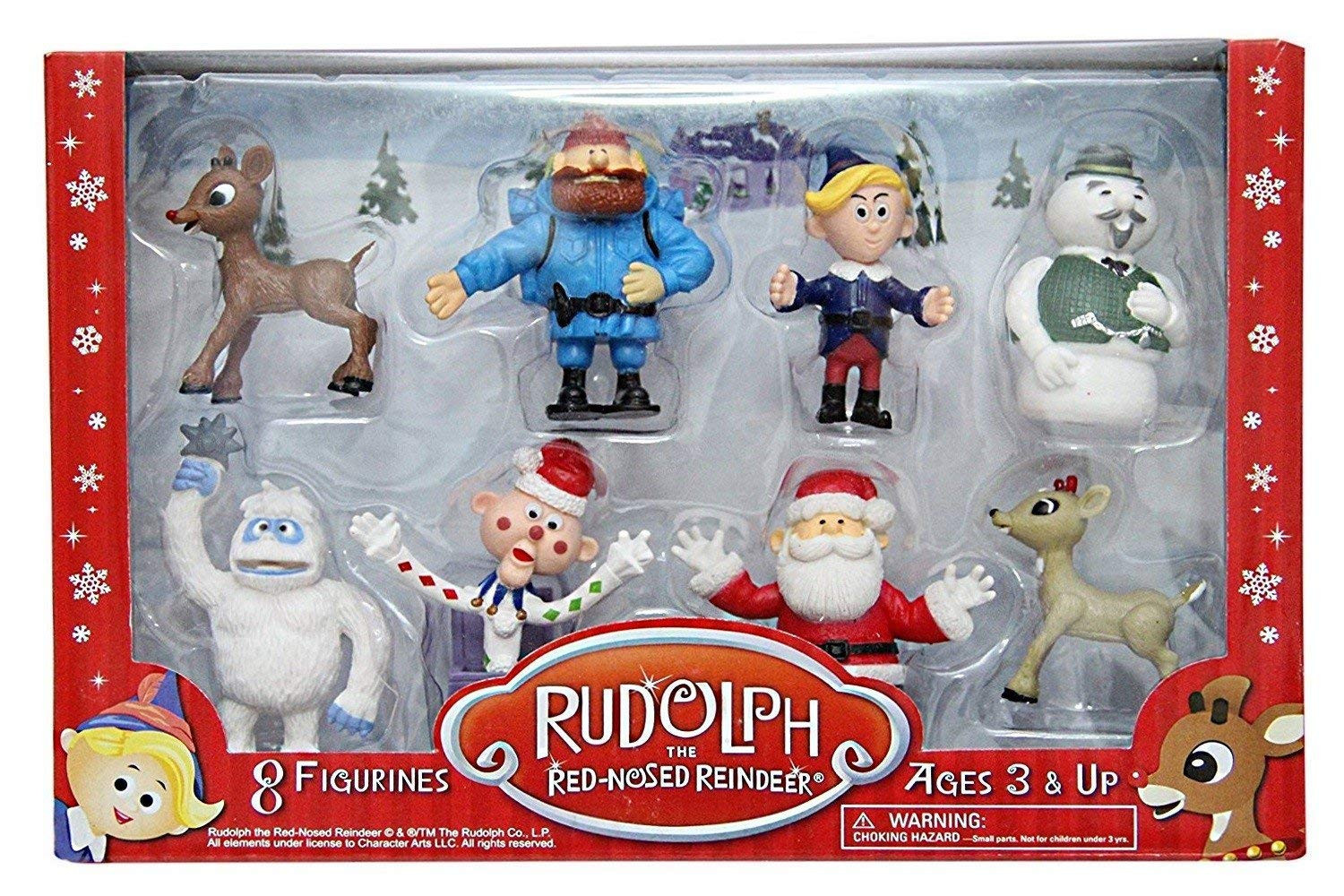 Rudolph The Red Nosed Reindeer Figurine Set 8pc Set Including 2 Figures Of Rudolph Yukon Cornelius Hermey Bumble The Abominable Snowman Sam The