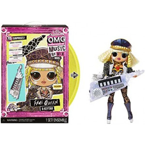 LOL Surprise OMG Remix Rock Fame Queen Fashion Doll with 15 Surprises Including Keytar, Outfit, Shoes, Stand, Lyric Magazine, and Record Player Playset - Kids Gift, Toys for Girls Boys Ages 4 5 6 7+