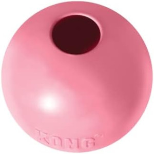 KONG Puppy Ball w/Hole - Soft & Durable Activity Ball for Puppies - Dog Toy Supports Healthy Exercise & Interactive Play - Dog Toy for Natural Teething - for Small Puppies - Assorted Colors