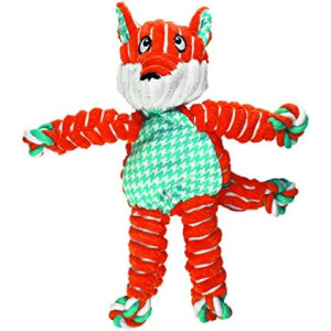 KONG - Floppy Knots Fox - Internal Knotted Ropes and Minimal Stuffing for Less Mess - for Medium/Large