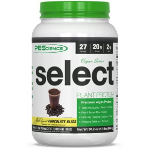 PEScience Select Vegan Plant Based Protein Powder, Chocolate, 27 Serving, Pea and Brown Rice Blend