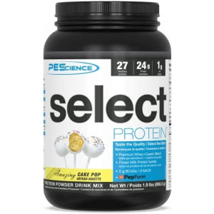 PEScience Select Low Carb Protein Powder, Cake Pop, 27 Serving, Keto Friendly and Gluten Free