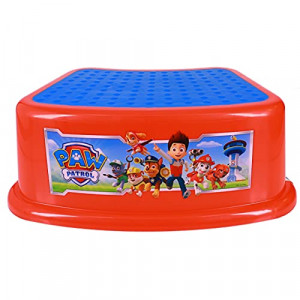 Nickelodeon Paw Patrol Bathroom Step Stool for Kids Using The Toilet and Sink, Red and Blue, 12.1"x9.4"x4.7"